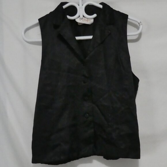 VIP PETITES | small - petites | Black Button Down Vest | Made In Canada 🟥🍁🟥 - Picture 1 of 14